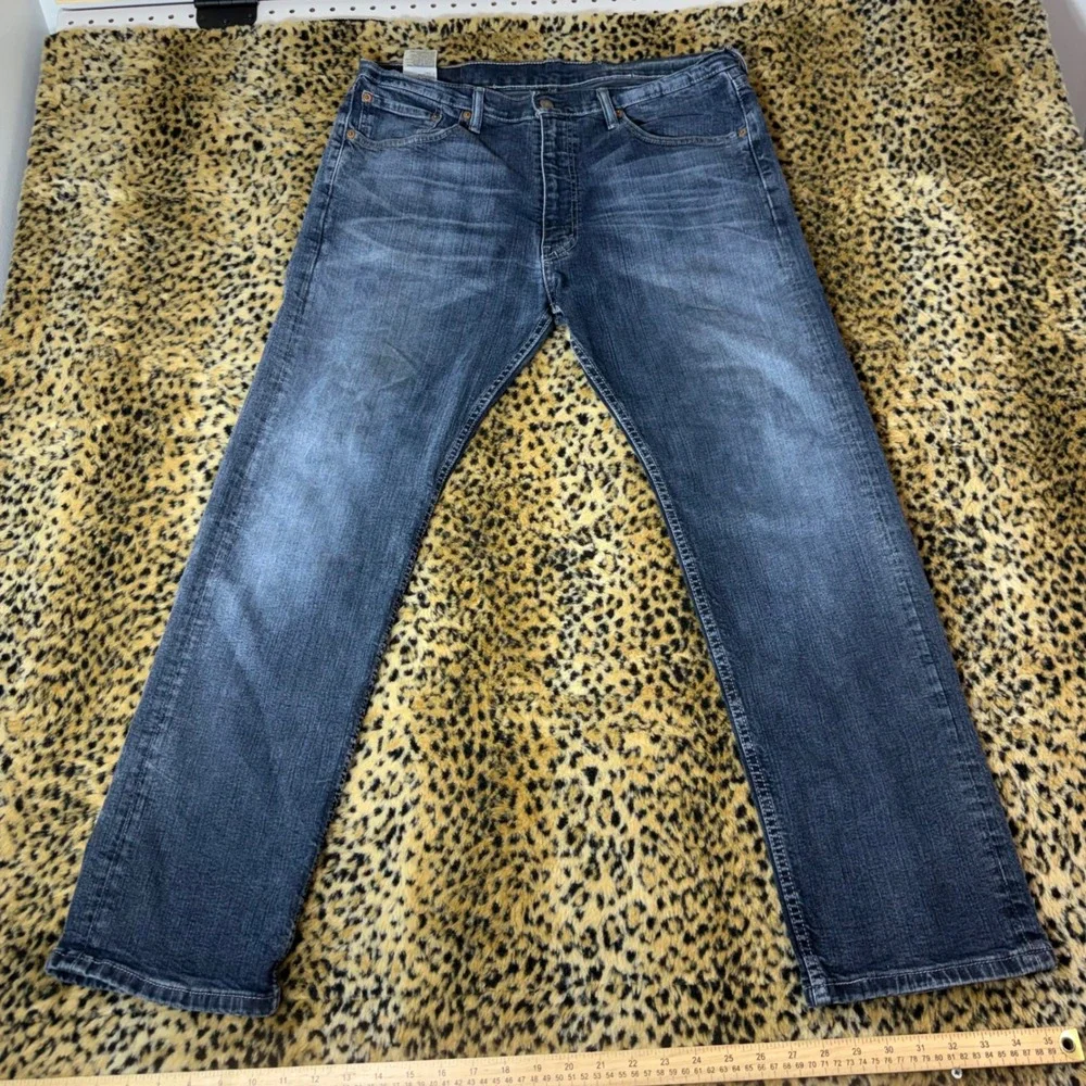 Levis 505 Regular Fit Jeans Mens 36x30 Dark Wash Blue Denim Straight Leg 00505